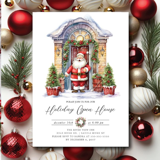 Festive Santa Holiday Open House  Invitation (Creator Uploaded)