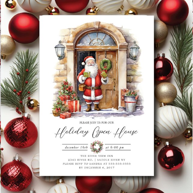Festive Santa Holiday Open House  Invitation (Creator Uploaded)
