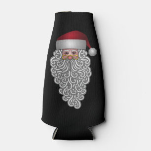 Festive Santa in Curly Beard Bottle Cooler