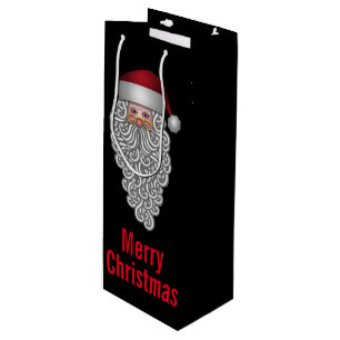 Festive Santa Merry Christmas Wine Gift Bag