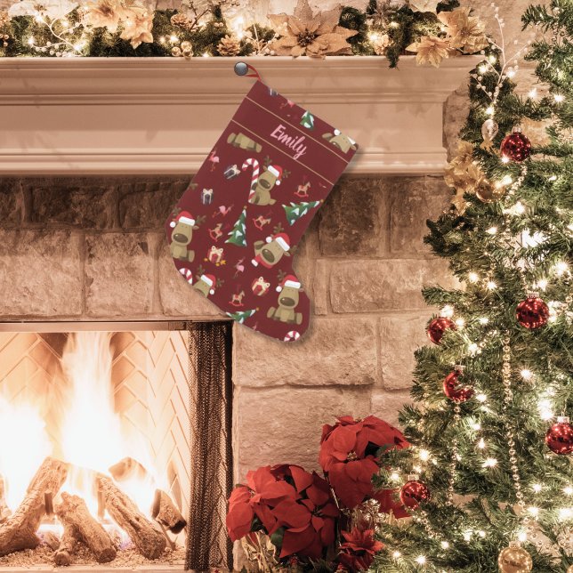 Festive Santa Reindeer With Friends Small Christmas Stocking (Creator Uploaded)