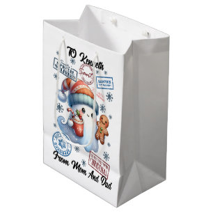 Festive Santa Sack With Fun Stickers Medium Gift Bag