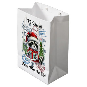 Festive Santa Sack With Holiday Medium Gift Bag