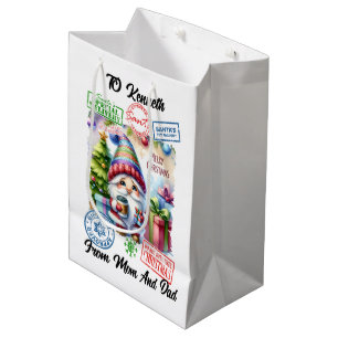 Festive Santa Sack With Holiday Medium Gift Bag