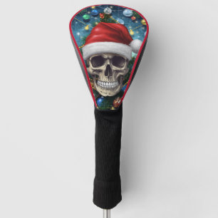 Festive Santa Skull Golf Head Cover
