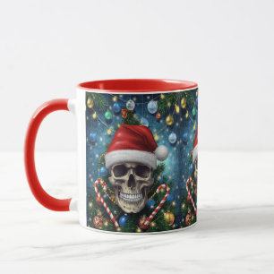 Festive Santa Skull Mug