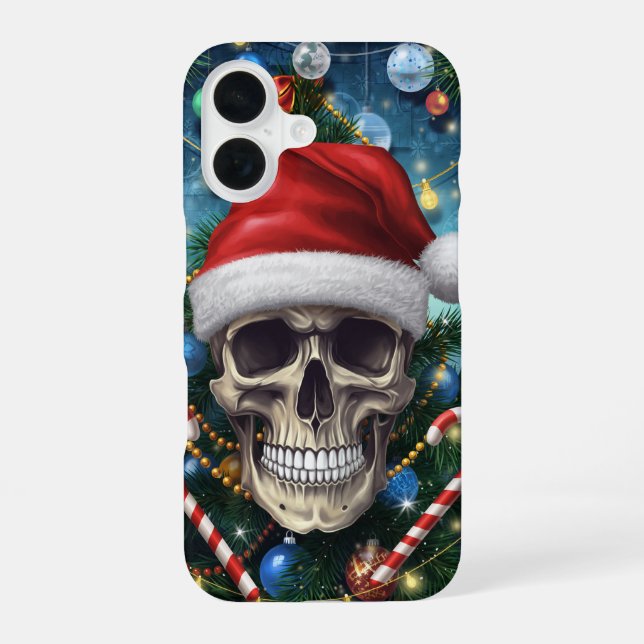 Festive Santa Skull Phone Case (Back)