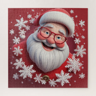 Festive Santa Snowfall Scene For Christmas Fun Jigsaw Puzzle