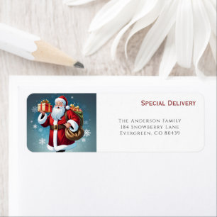 Festive Santa Special Delivery Return Address Return Address Label