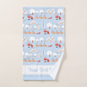 Festive Santa's Christmas Village and Fun Reindeer Bath Towel Set