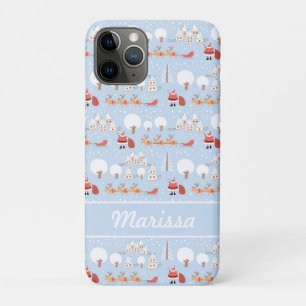 Festive Santa's Christmas Village and Fun Reindeer iPhone 11 Pro Case