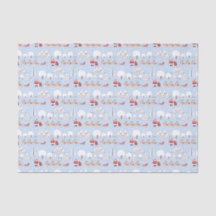 Festive Santa's Christmas Village and Fun Reindeer Tissue Paper