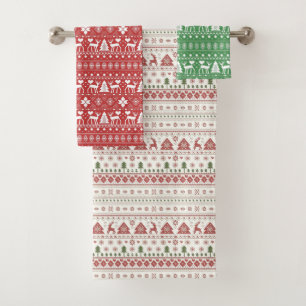 Festive Scandinavian Nordic Christmas Towel Set
