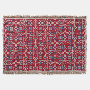 Festive Scandinavian Sweater Pattern Throw Blanket