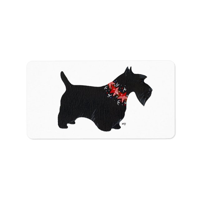 Festive Scottie Stickers! Label (Front)
