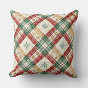 Festive Scottish Tartan Plaid Holiday Pattern Art Cushion