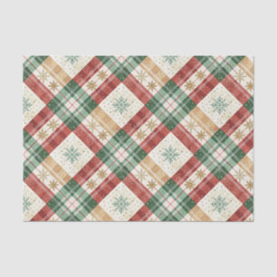 Festive Scottish Tartan Plaid Holiday Pattern Art Tissue Paper