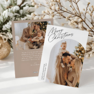 festive script christmas arch holiday card