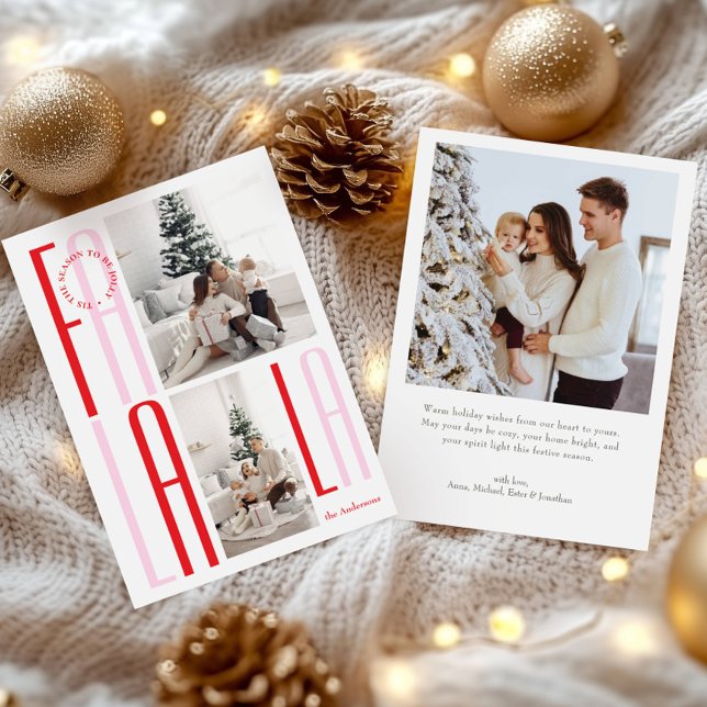 Festive Script Christmas Photo Collage Holiday Card (Creator Uploaded)