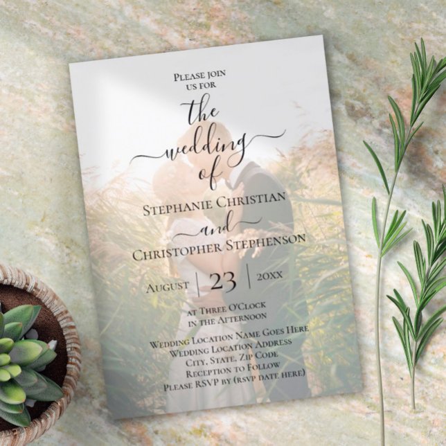 Festive Script Overlay Photo Wedding Invitation (Creator Uploaded)