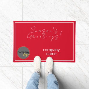 FESTIVE SEASONAL GREETING BUSINESS COMPANY LOGO DOORMAT