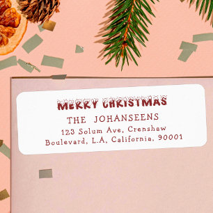 Festive Seasonal Merry Christmas Return Address Label