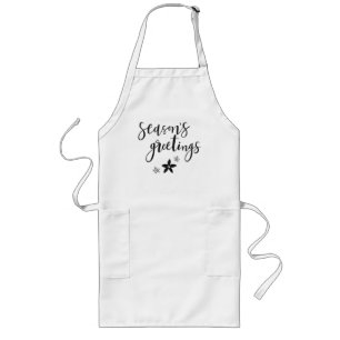 Festive "Season's Greetings" Holiday Christmas Long Apron