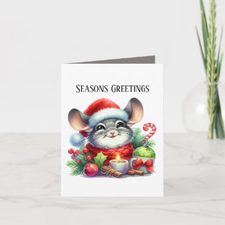 Festive Seasons Greetings mouse add message Holiday Card