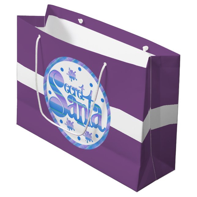Festive secret Santa Holiday gift bag (Front Angled)