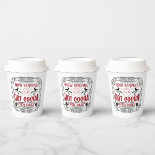 Festive serving hot cocoa Christmas party  Paper Cups
