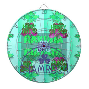 Festive Shamrock Captivating St. Patrick's Floral  Dartboard