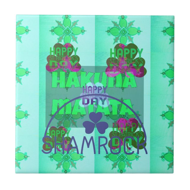 Festive Shamrock Captivating St. Patrick's Floral  Tile (Front)