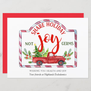 Festive, Share Holiday Joy Not Germs, Holiday Card
