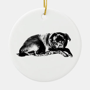 Festive Silhouette, Calm Spirit Ceramic Ornament