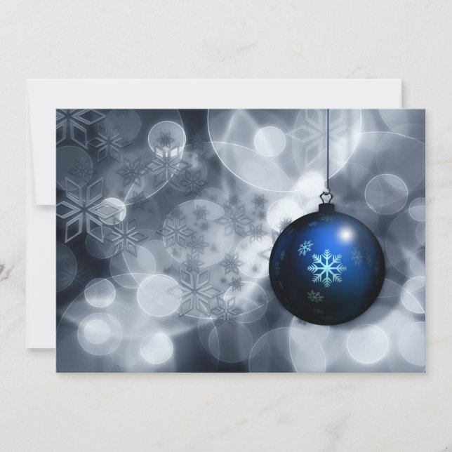 festive silver and blue  Business holidays card (Front)