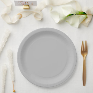 Festive Silver Solid Colour Paper Plate