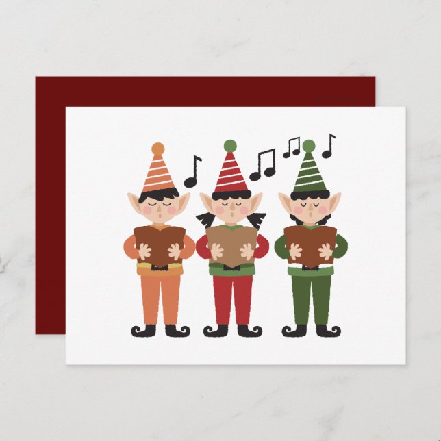  Festive Singing Elfs Card (Front/Back)