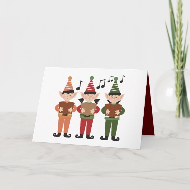 Festive Singing Elfs Card (Front)