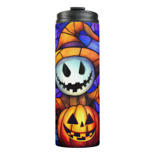 Festive Skeleton Ghost Thermal Tumbler