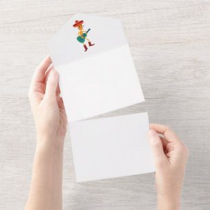 Festive Skeleton Guitar Player All In One Invitation