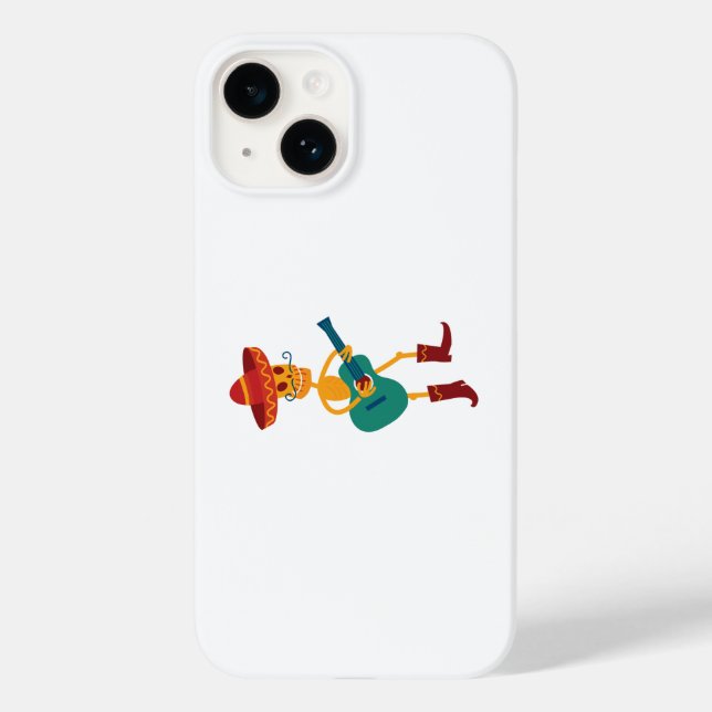 Festive Skeleton Guitar Player Case-Mate iPhone Case (Back)
