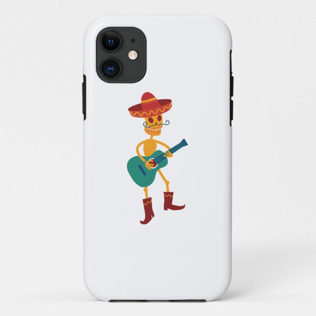 Festive Skeleton Guitar Player Case-Mate iPhone Case (Back)