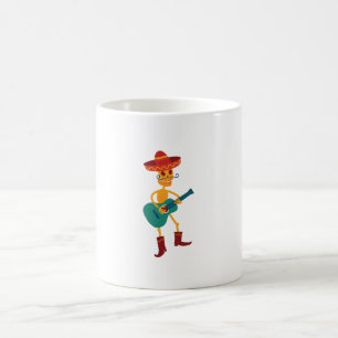 Festive Skeleton Guitar Player Coffee Mug