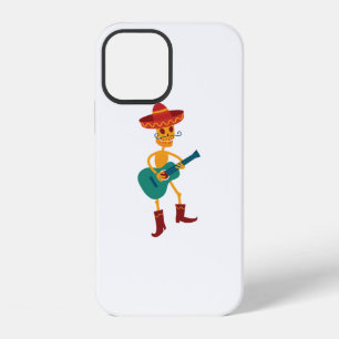 Festive Skeleton Guitar Player iPhone 12 Case