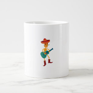 Festive Skeleton Guitar Player Large Coffee Mug