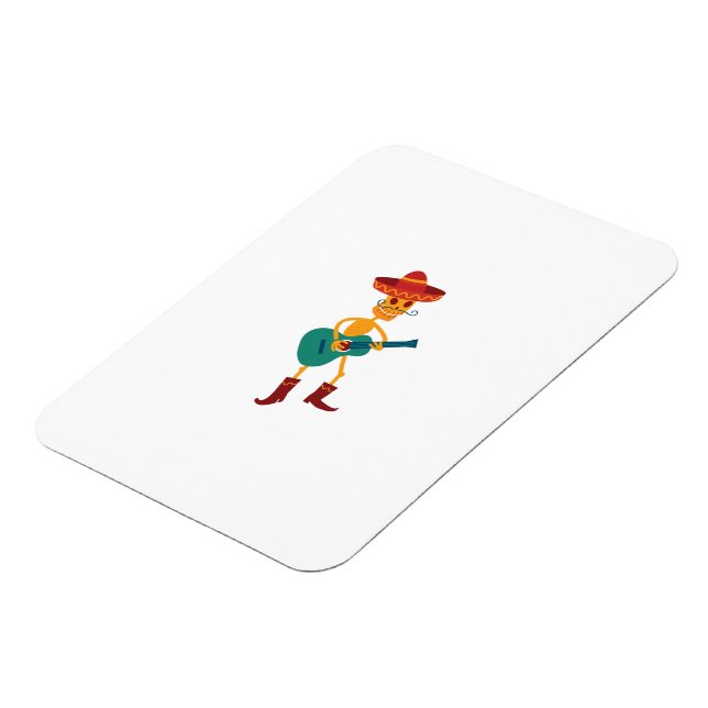 Festive Skeleton Guitar Player Magnet (Left Side)