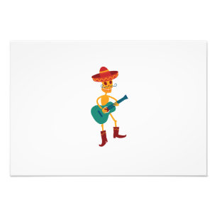 Festive Skeleton Guitar Player Photo Print