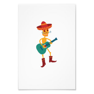 Festive Skeleton Guitar Player Photo Print