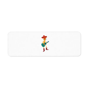 Festive Skeleton Guitar Player Return Address Label