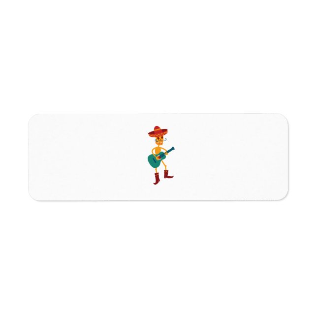 Festive Skeleton Guitar Player Return Address Label (Front)